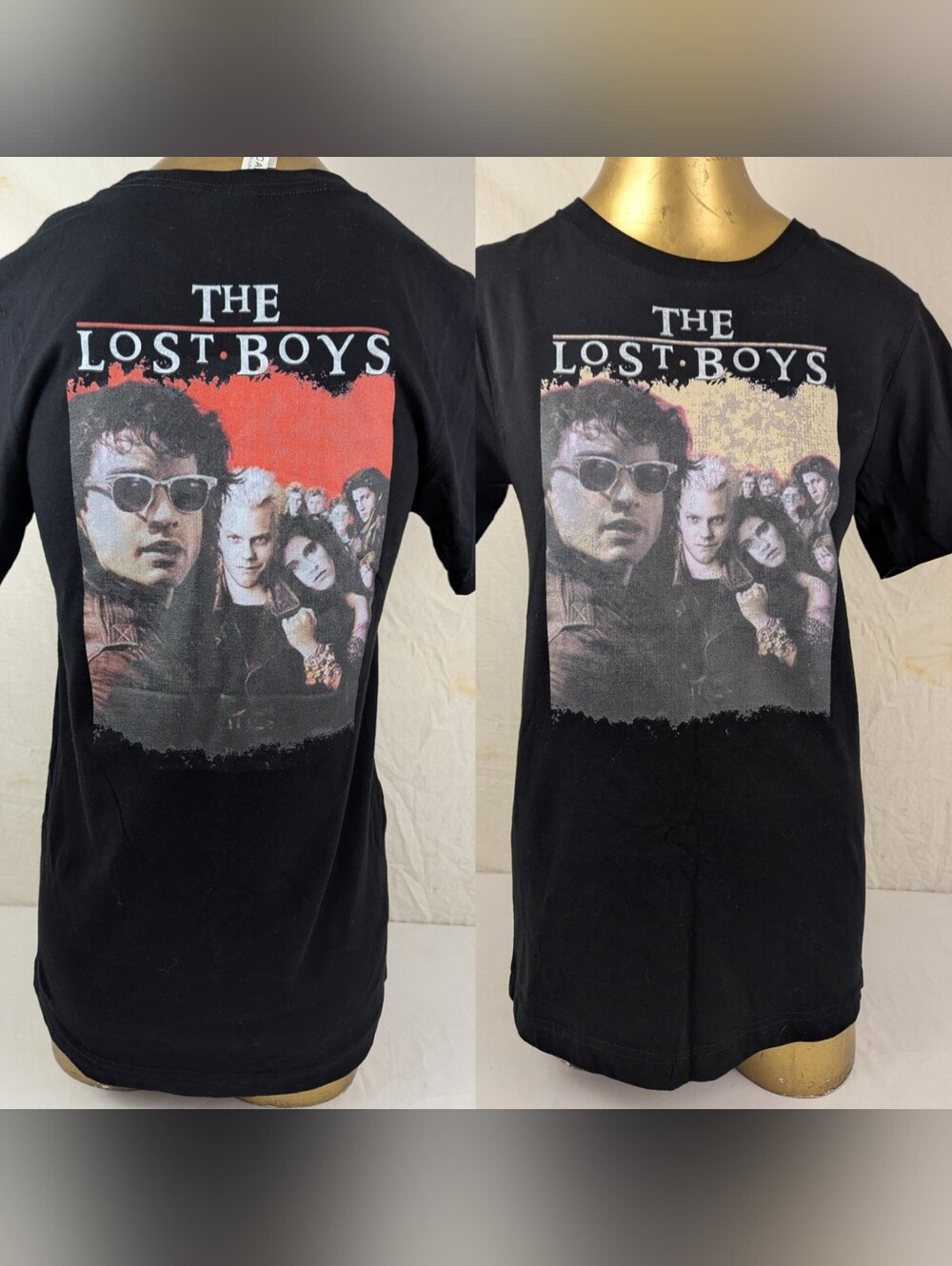 The Lost Boys NWOT Black Tee Unique Double Sided Movie Poster Image Small